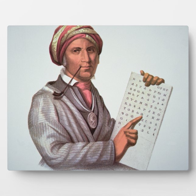 The Cherokee Scholar, Sequoyah (1776-1843) (colour Plaque (Front)