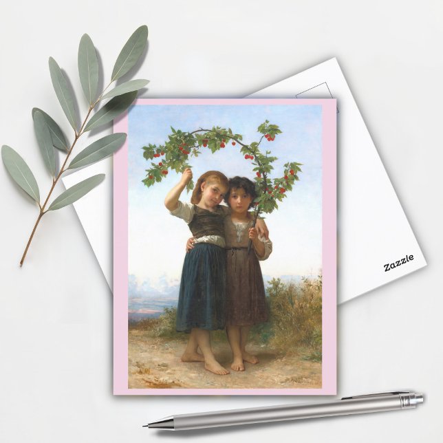 The Cherry Branch by William Bouguereau Postcard (Creator Uploaded)