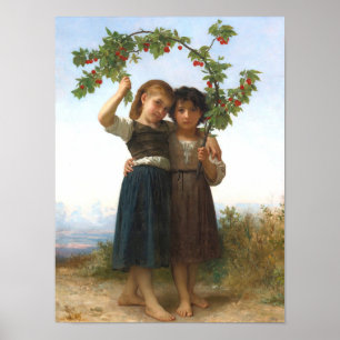 The Cherry Branch by William Bouguereau Poster