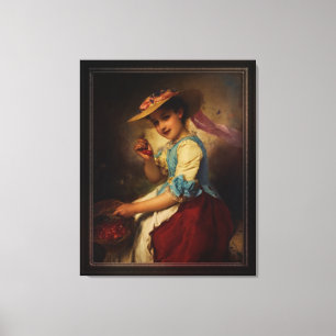 The Cherry Girl by Adolphe Piot Canvas Print
