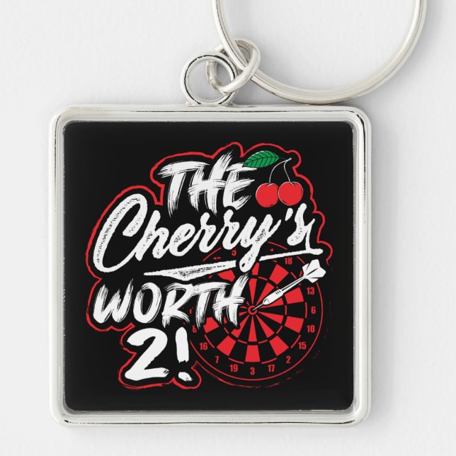 The Cherry's Worth 2 Funny Dart Premium Key Ring (Front)