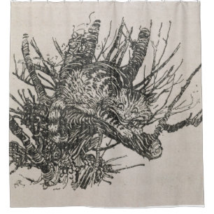 The Cheshire Cat in a tree  Arthur Rackham Shower Curtain