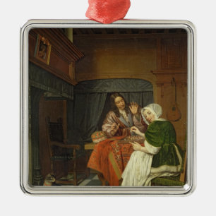 The Chess Players, c.1670 Metal Tree Decoration