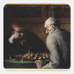 The Chess Players, c.1863-67 Square Sticker