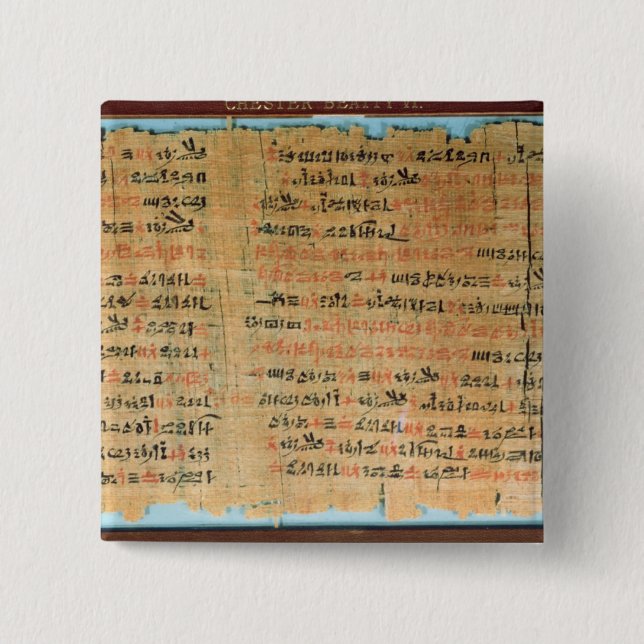 The Chester Beatty Medical Papyrus 15 Cm Square Badge (Front)