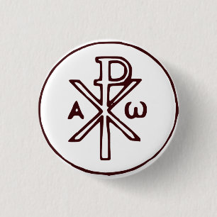 The Chi-Rho Christogram symbol 3 Cm Round Badge