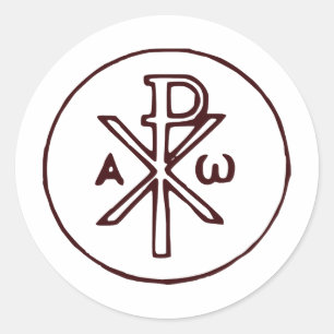 The Chi-Rho Christogram symbol  Classic Round Sticker
