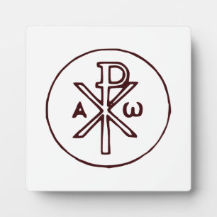 The Chi-Rho Christogram symbol Plaque