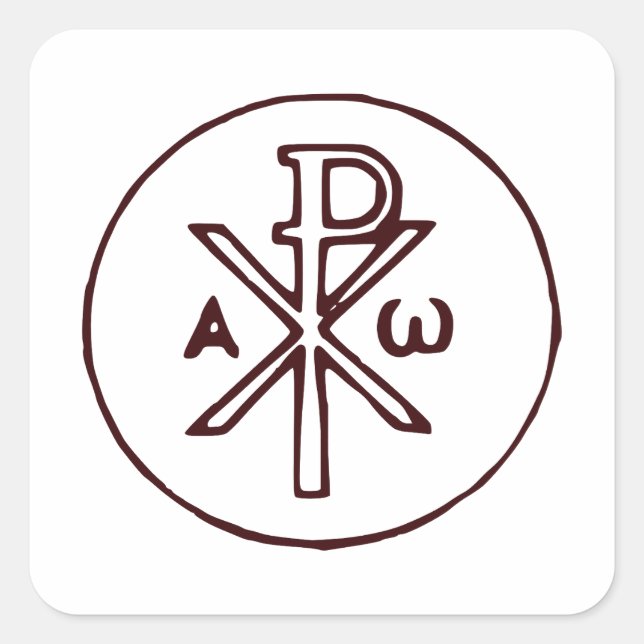 The Chi-Rho Christogram symbol  Square Sticker (Front)