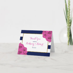 The Chic Modern Luxe Wedding Collection Pink Roses Thank You Card