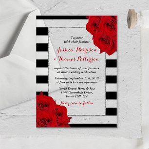 The Chic Modern Luxe Wedding Collection- Red Roses Acrylic Invitations