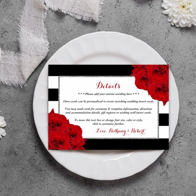 The Chic Modern Luxe Wedding Collection- Red Roses Enclosure Card (Creator Uploaded)