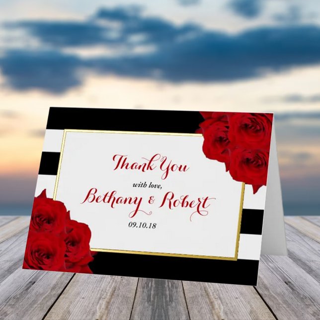 The Chic Modern Luxe Wedding Collection- Red Roses Foil Greeting Card (Creator Uploaded)