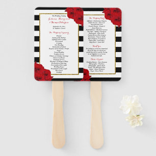 The Chic Modern Luxe Wedding Collection- Red Roses Hand Fan