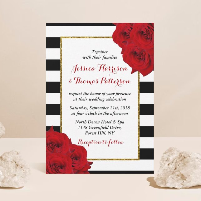 The Chic Modern Luxe Wedding Collection- Red Roses Invitation (Creator Uploaded)