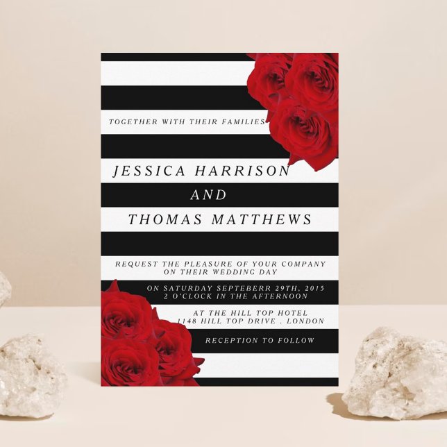 The Chic Modern Luxe Wedding Collection- Red Roses Invitation (Creator Uploaded)