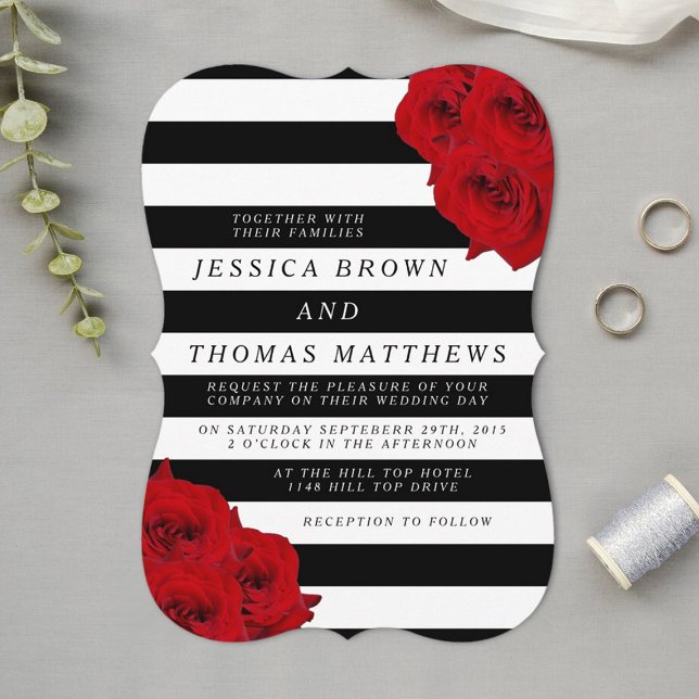 The Chic Modern Luxe Wedding Collection- Red Roses Invitation (Creator Uploaded)
