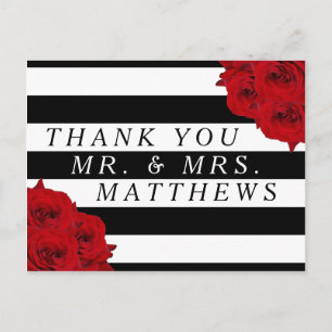 The Chic Modern Luxe Wedding Collection- Red Roses Postcard