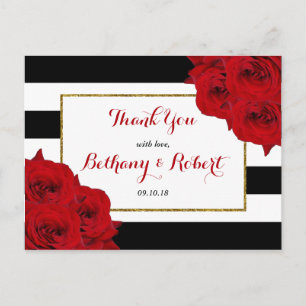 The Chic Modern Luxe Wedding Collection- Red Roses Postcard