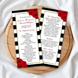 The Chic Modern Luxe Wedding Collection- Red Roses Programme