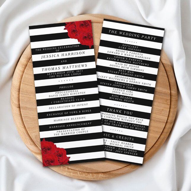 The Chic Modern Luxe Wedding Collection- Red Roses Programme (Creator Uploaded)