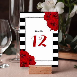 The Chic Modern Luxe Wedding Collection- Red Roses Table Number