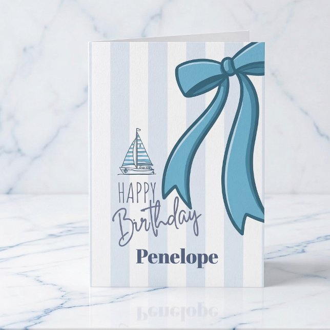 The Chic Skipper’s Birthday Bow Card (High tides and birthday vibes.)