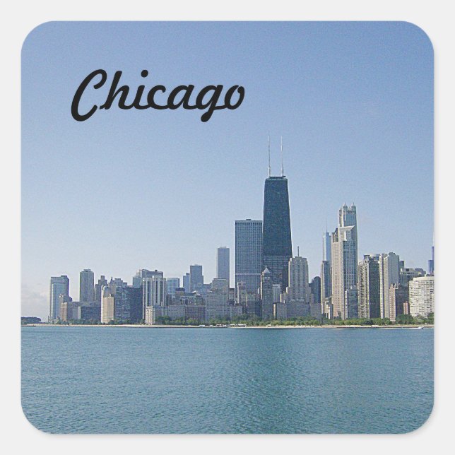 The Chicago Skyline Square Sticker (Front)
