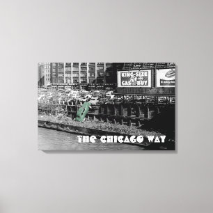 THE CHICAGO WAY ANGRY MOTORIST COLORSPLASH ANTIQUE CANVAS PRINT
