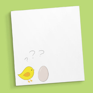The chicken or the egg cute Easter cartoon Notepad