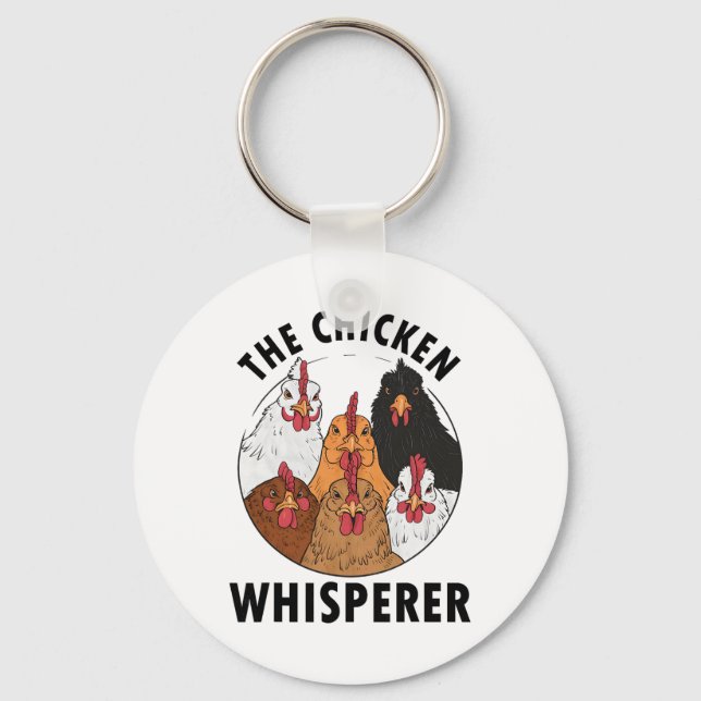 The Chicken Whisperer Funny Chickens Farming Retro Key Ring (Front)