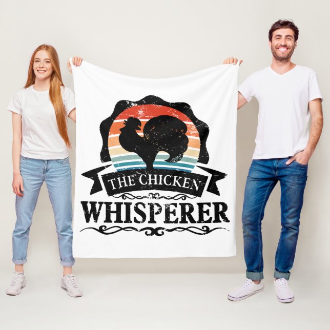 The Chicken Whisperer Funny Fleece Blanket (In Situ)