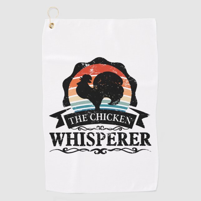 The Chicken Whisperer Funny Golf Towel (Front)