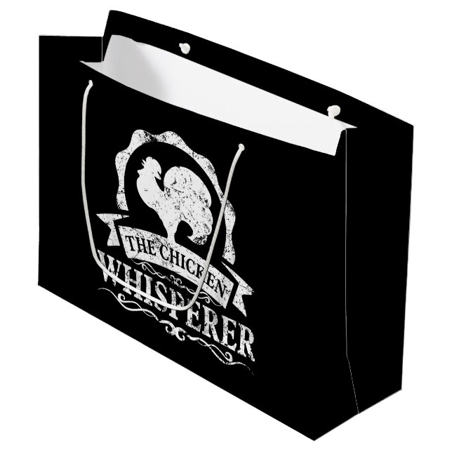 The Chicken Whisperer Funny Large Gift Bag (Front Angled)