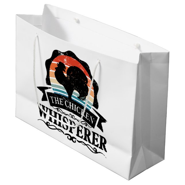 The Chicken Whisperer Funny Large Gift Bag (Front Angled)