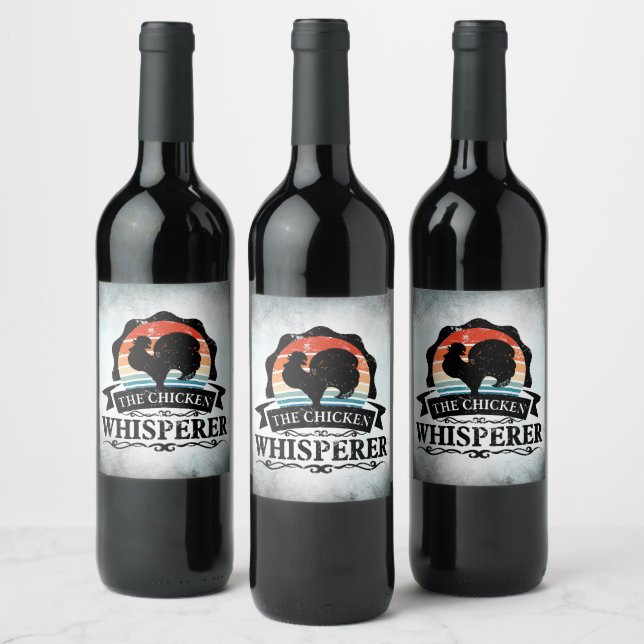 The Chicken Whisperer Funny Wine Label (Bottles)