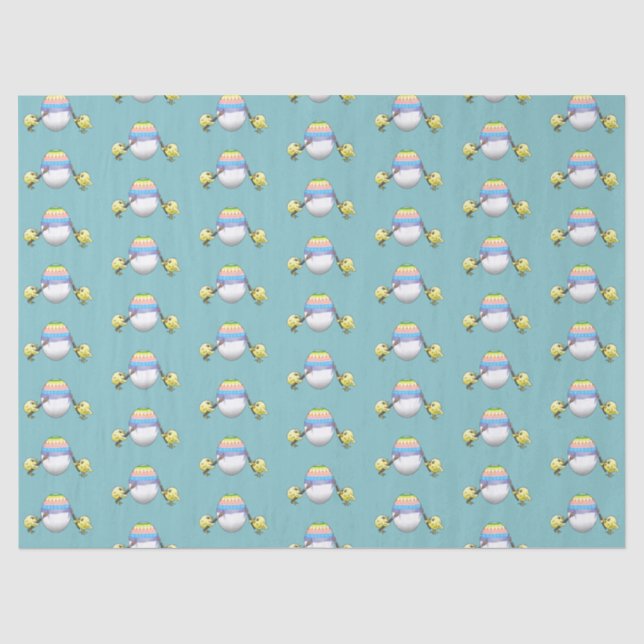 The chickens paint a colourful Easter egg Tissue Paper (Front)