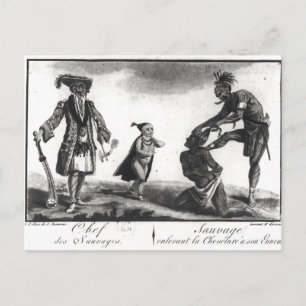 The Chief of the Savages Scalping his Enemy Postcard