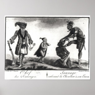 The Chief of the Savages Scalping his Enemy Poster