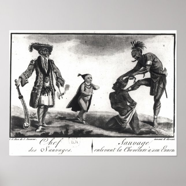 The Chief of the Savages Scalping his Enemy Poster (Front)