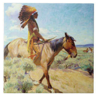 “The Chief” Western Art by W Herbert Dunton Tile