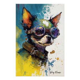 The Chihuahua Dog With Sunglasses - Composition002 Poster