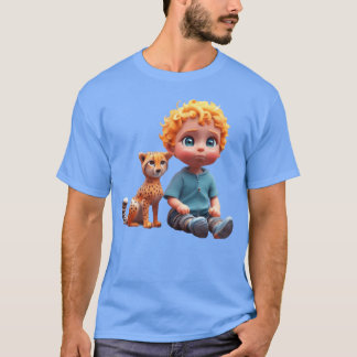 The child and the cat friends T-Shirt