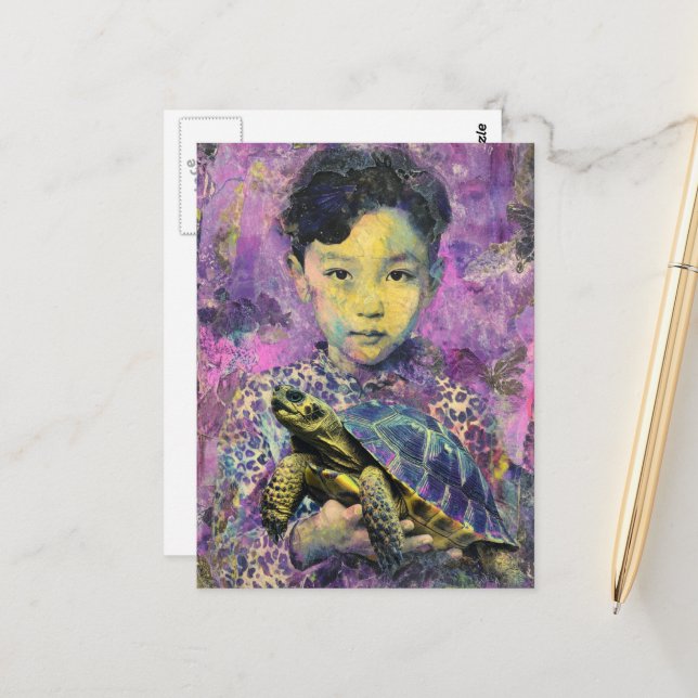 The Child and the Turtle Postcard (Front/Back In Situ)