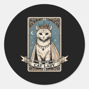 The Childless Cat Ladies Tarot Card Classic Round Sticker