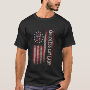 The Childless Cat Lady 2024 For President US Flag  T-Shirt