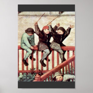 The Children'S Games Detail By Bruegel D. Ä. Piet Poster