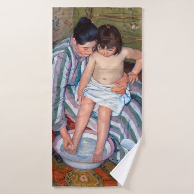 The Child's Bath, Mary Cassatt Bath Towel (Bath Towel)