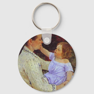 The Child's Caress. c. 1890, Mary Cassatt Key Ring