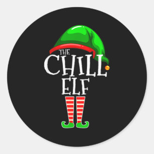 The Chill Elf Family Matching Group Christmas Gift Classic Round Sticker
